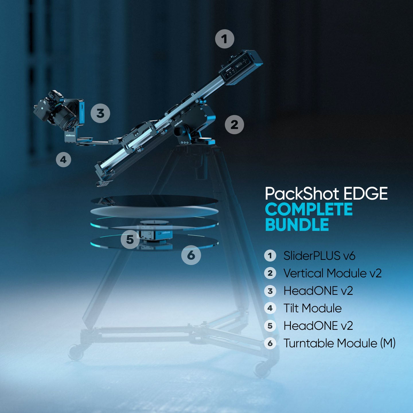 Edelkrone PackShot EDGE Bundle slider vidéo produit Complete