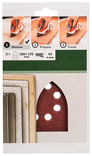 Bosch feuilles abrasives ponceuse multi 100x170 grain 80 lot 5