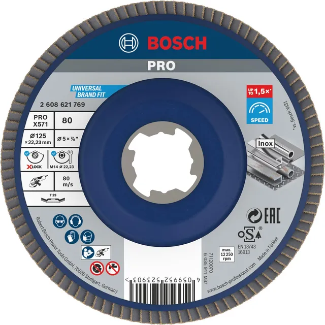 Bosch PRO X571 plateau à lamelles X-Lock 125 mm G80