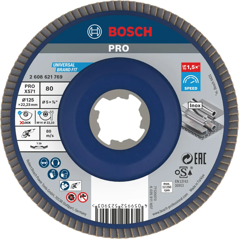 Bosch PRO X571 plateau à lamelles X-Lock 125 mm G80