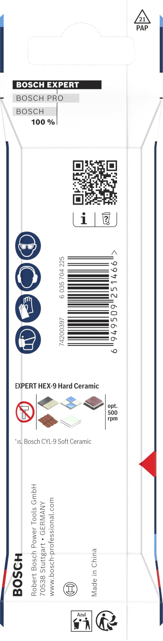 Bosch EXPERT HEX-9 foret carrelage kit 5/6/8 mm 3 pièces
