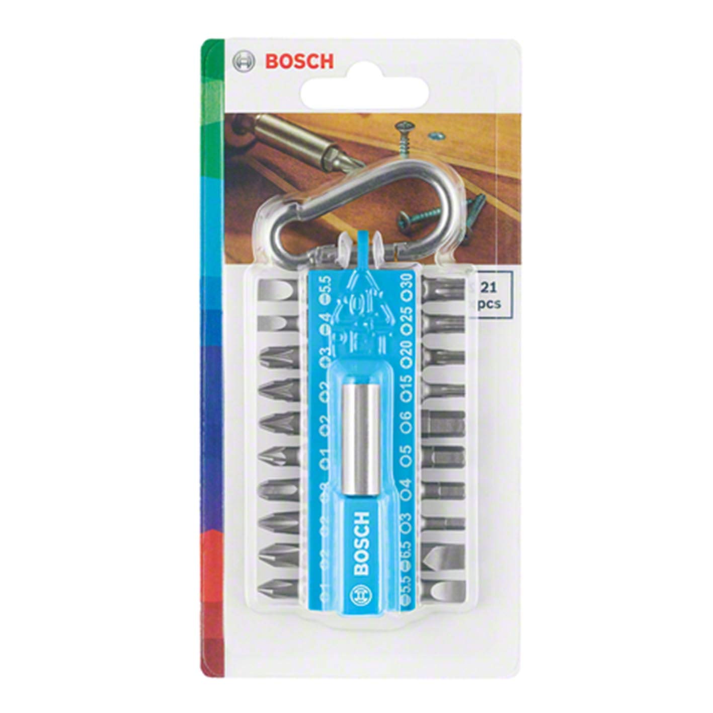 Bosch assortiment embouts vissage 21 pièces bleu porte-embout