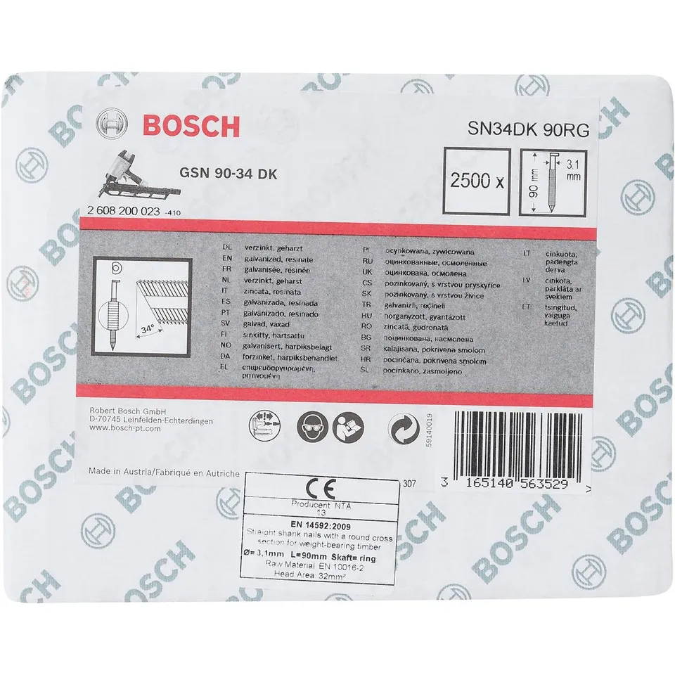 Bosch PRO SN34CH R clous bande 90 mm 2500 pcs galvanisé