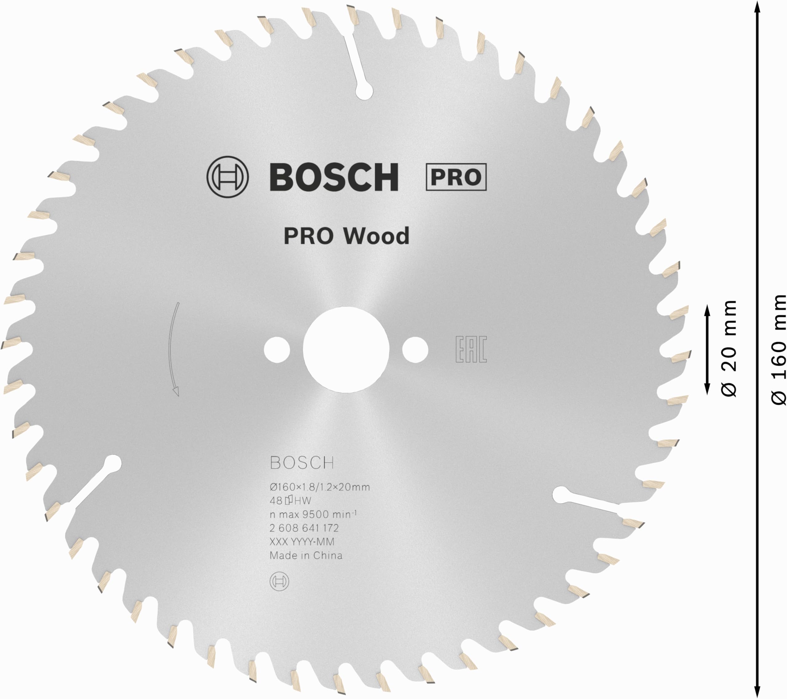 Bosch PRO Wood lame scie circulaire 160x20 mm 48 dents