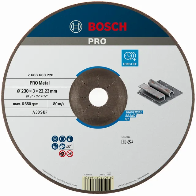 Bosch PRO Metal disque à tronçonner acier 230x3 mm