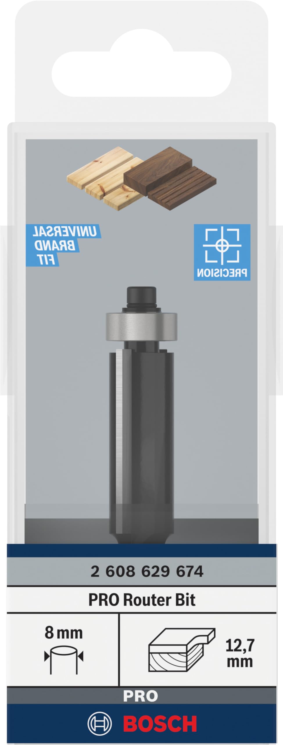 Bosch PRO Fraise à araser roulement 12,7x40mm 8mm