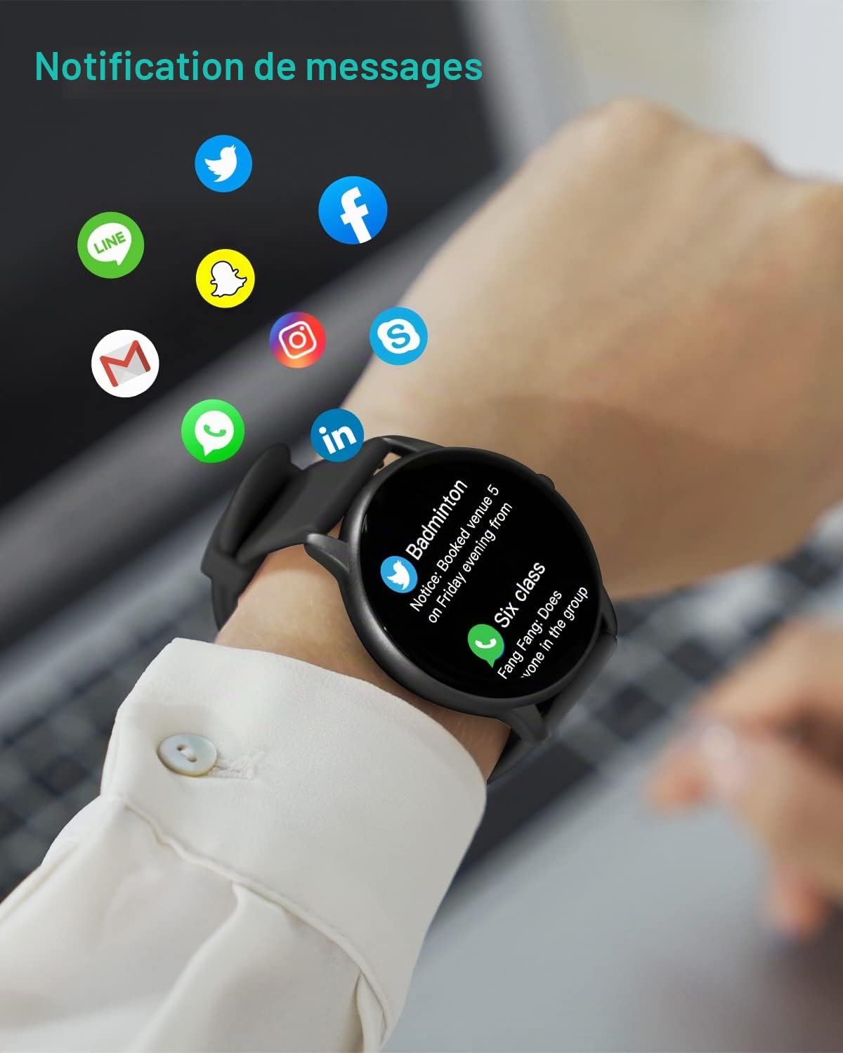 GRV Montres connectées smartwatch sport cardio 1,28" 