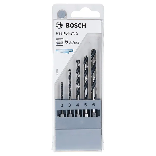 Bosch PointTeQ Jeu forets métal 2-6 mm x5 queue 1/4