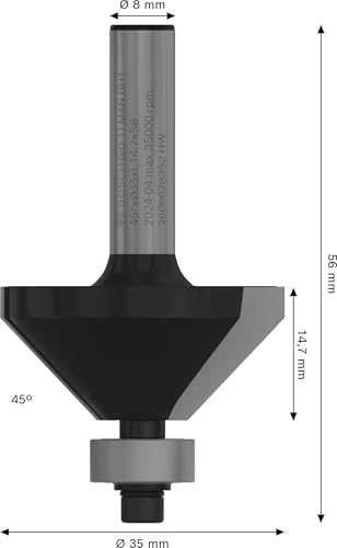 Bosch Fraise à chanfreiner 45° 8mm bois carbure