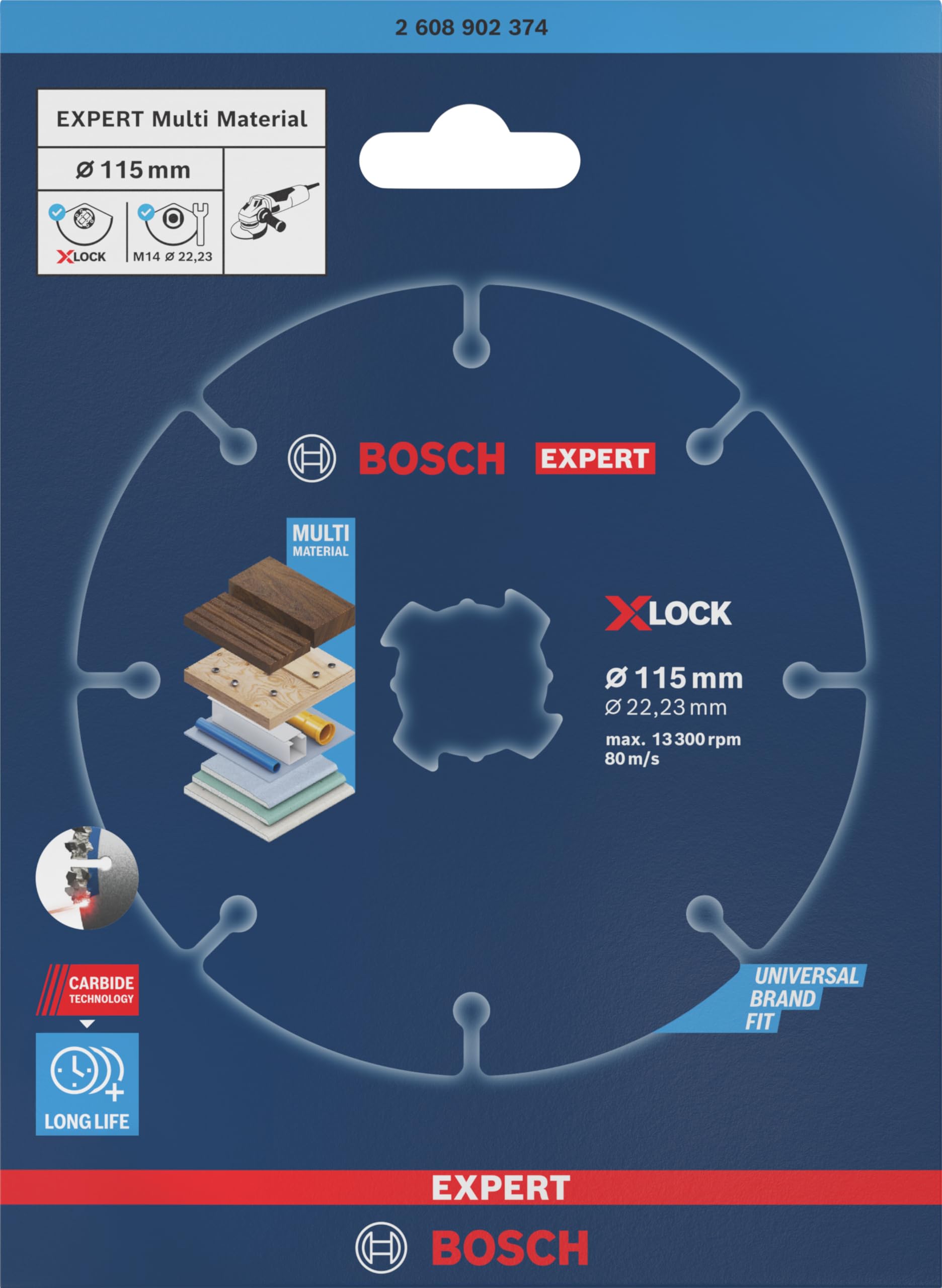 Bosch EXPERT Carbide Multi Wheel disque 115 mm X-Lock