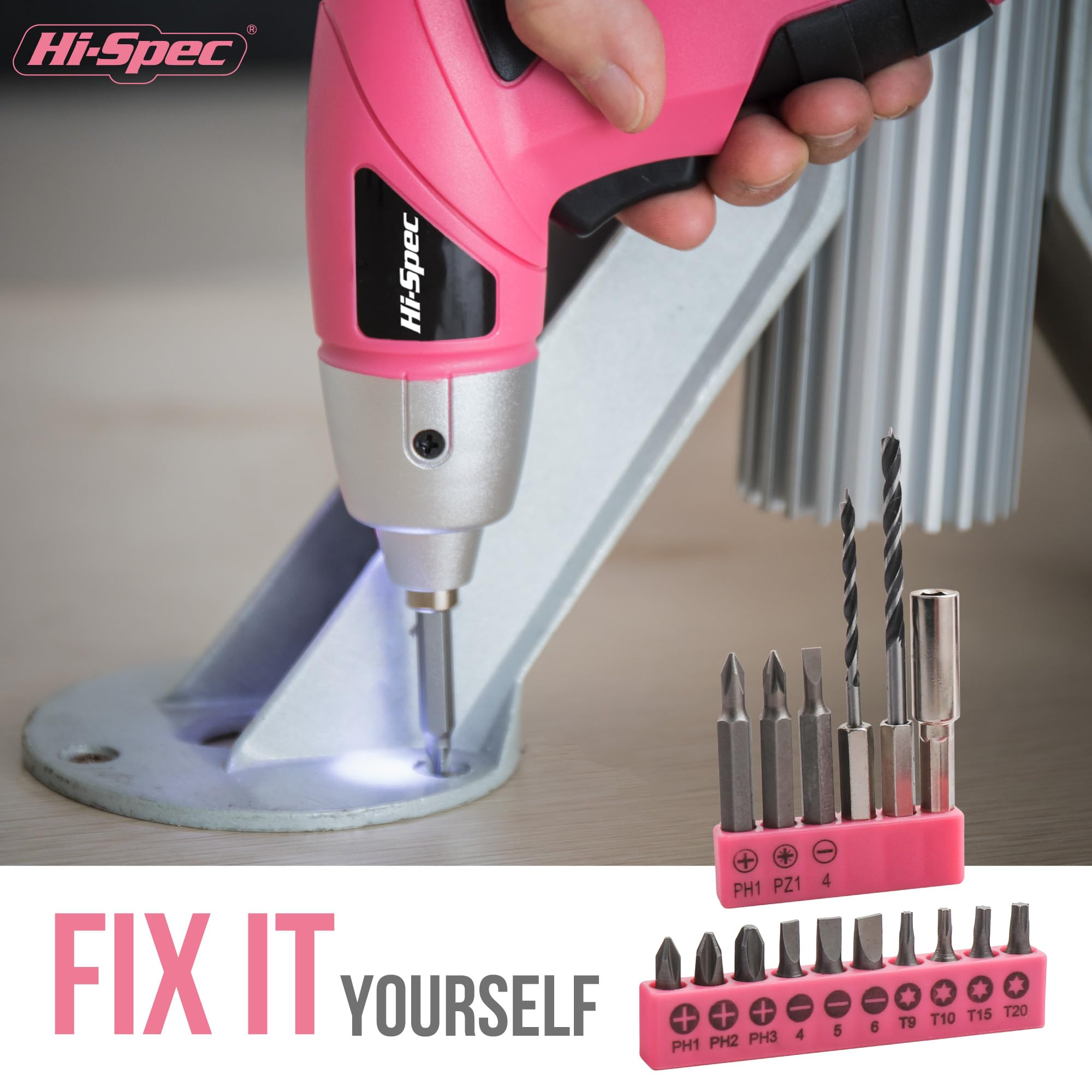 Hi-Spec Tool Kits kit outils rose 34 pièces maison