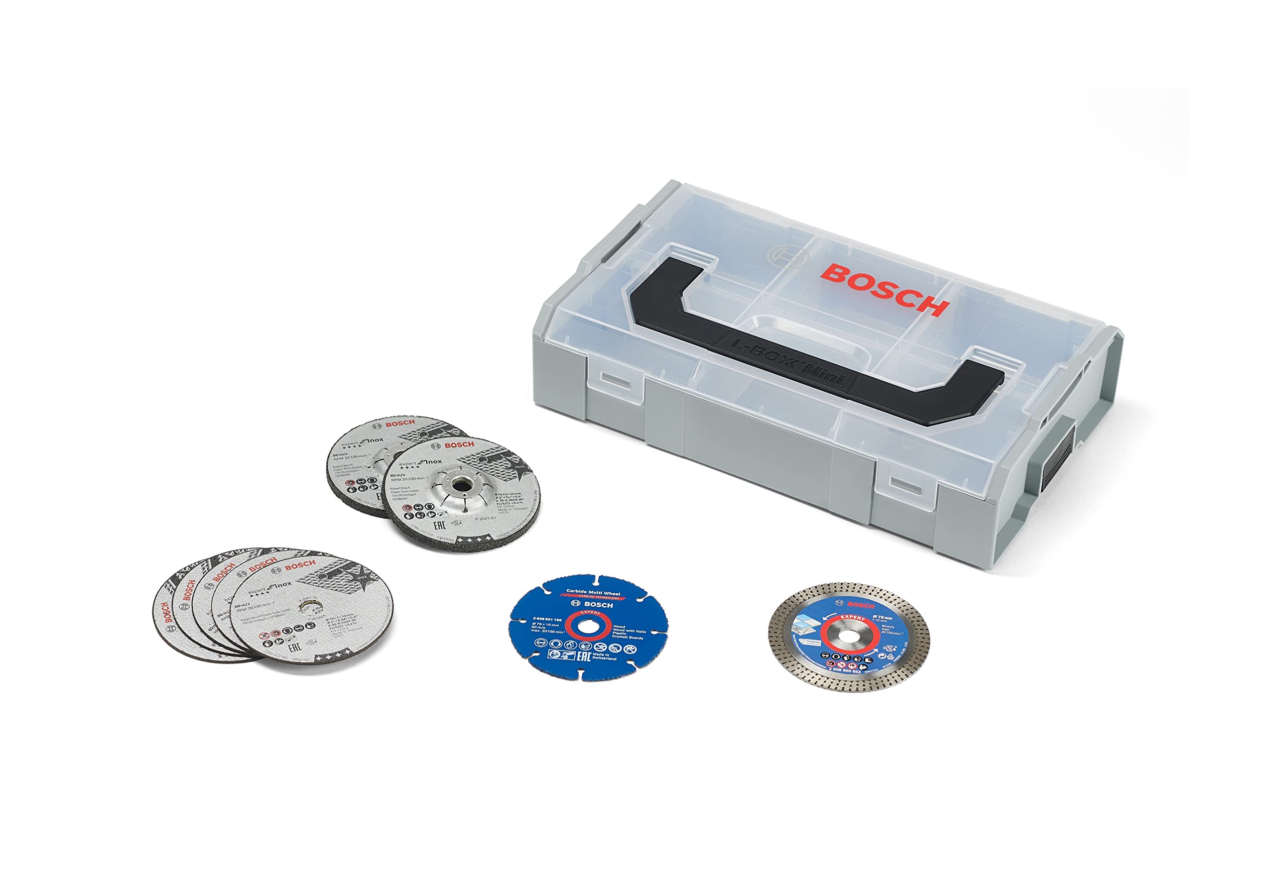 Bosch Set 9 Disques 76 mm GWS-12V + Mini L-BOXX