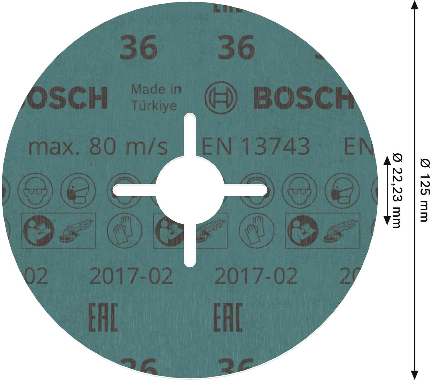 Bosch PRO R780 disque fibres 125 mm G36 métal inox