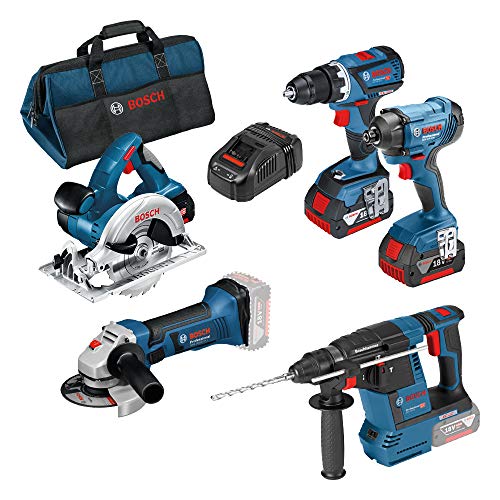 Bosch Professional 18V Set 5 outils GSR+GDR+GBH+GWS+GKS 3x5Ah
