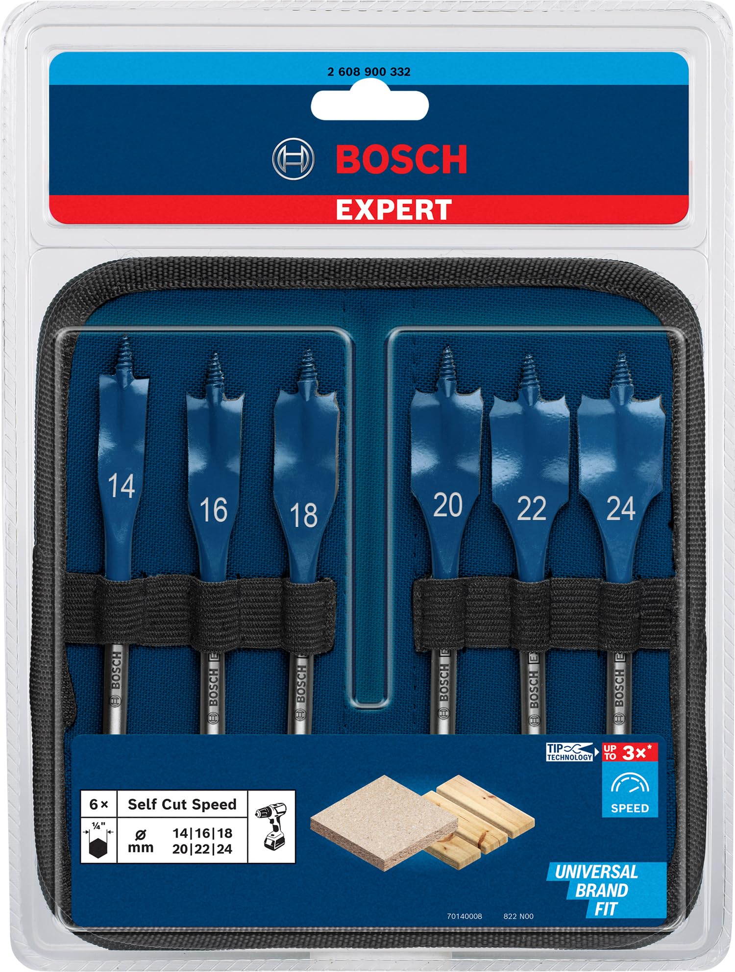 Bosch Expert Self Cut Speed coffret mèche plate 14-24 mm 6 pcs
