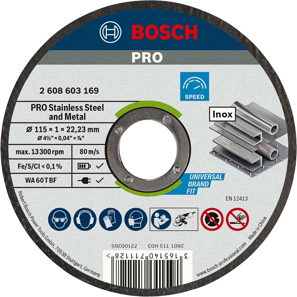 Bosch 10 Disques Tronçonner Inox Ø 125 mm Meuleuse