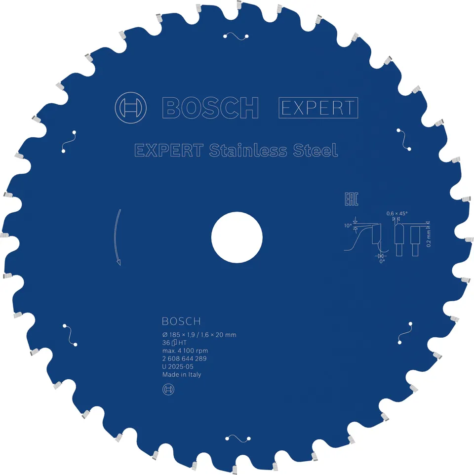 Bosch Expert Stainless Steel lame 185x20 mm T36 inox