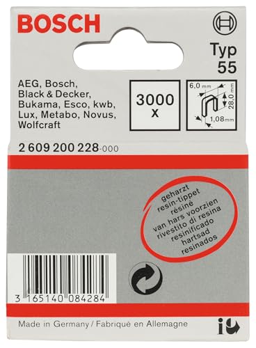 Bosch Type 55 agrafes dos étroit 28 mm résinifiées