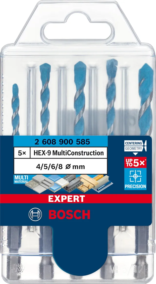 Bosch Expert coffret forets HEX-9 5 pièces 4-8mm