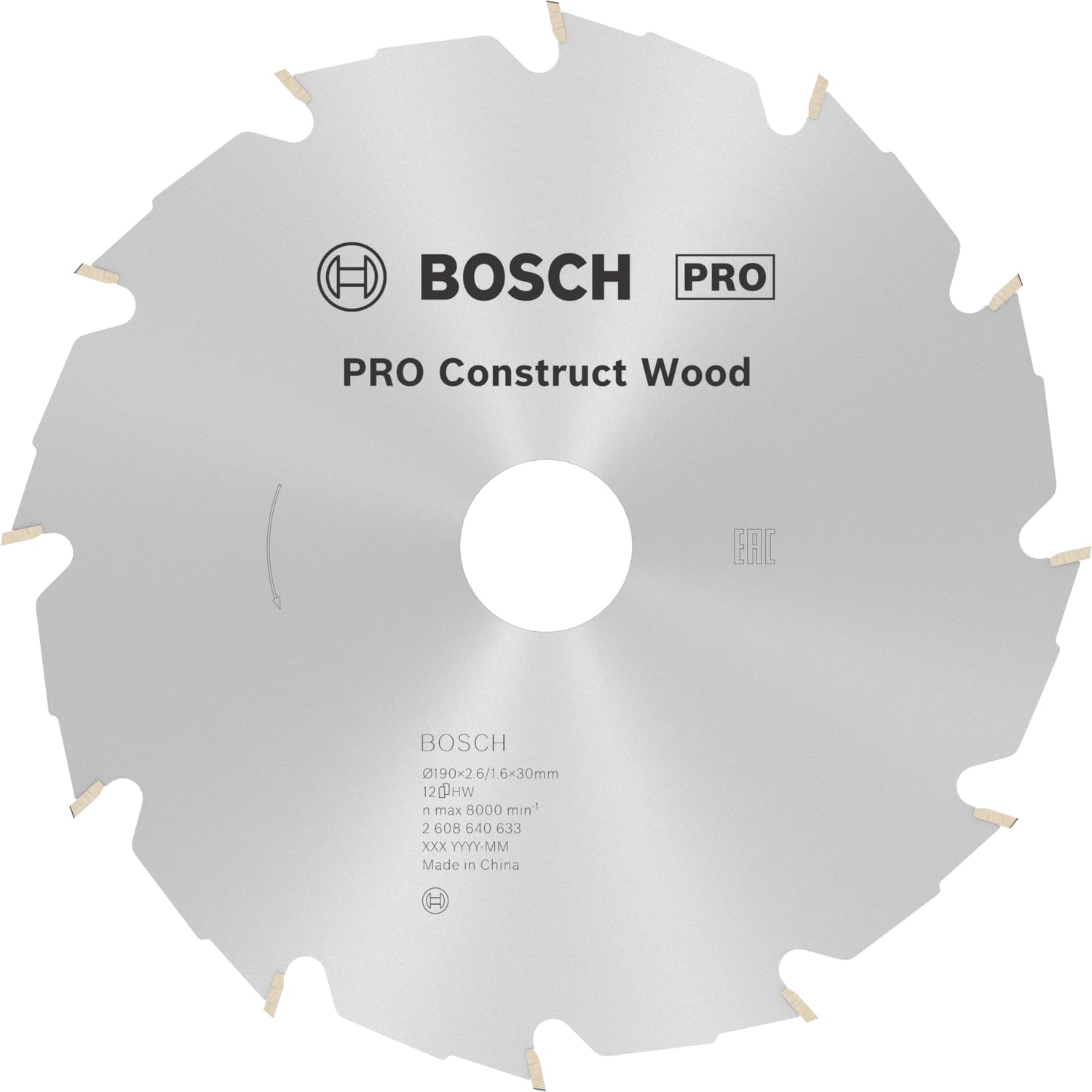 Bosch Construct Wood lame circulaire 190x30 mm 12 dents