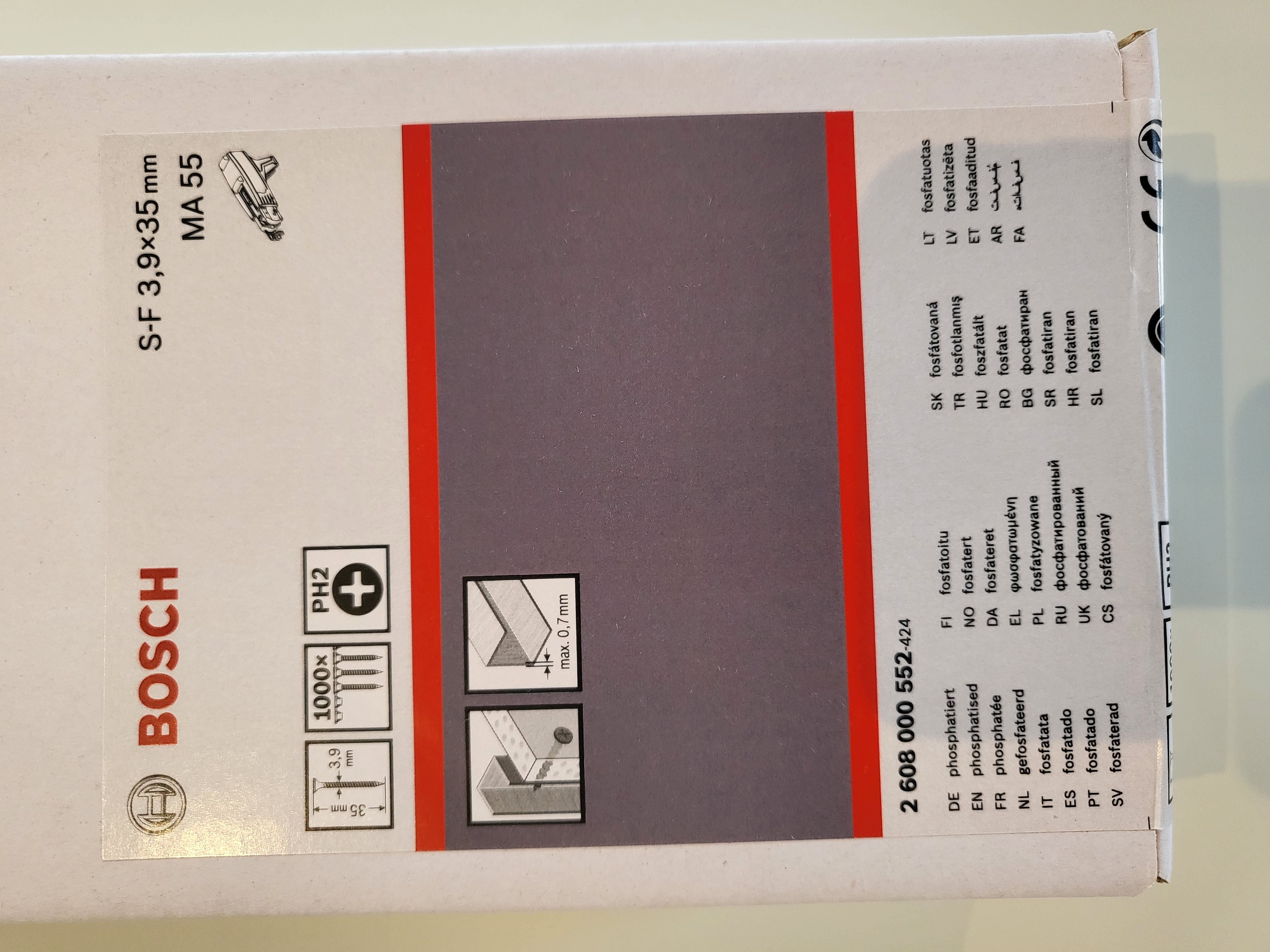 Bosch 2608000550 vis placo 3,9x25 mm noire