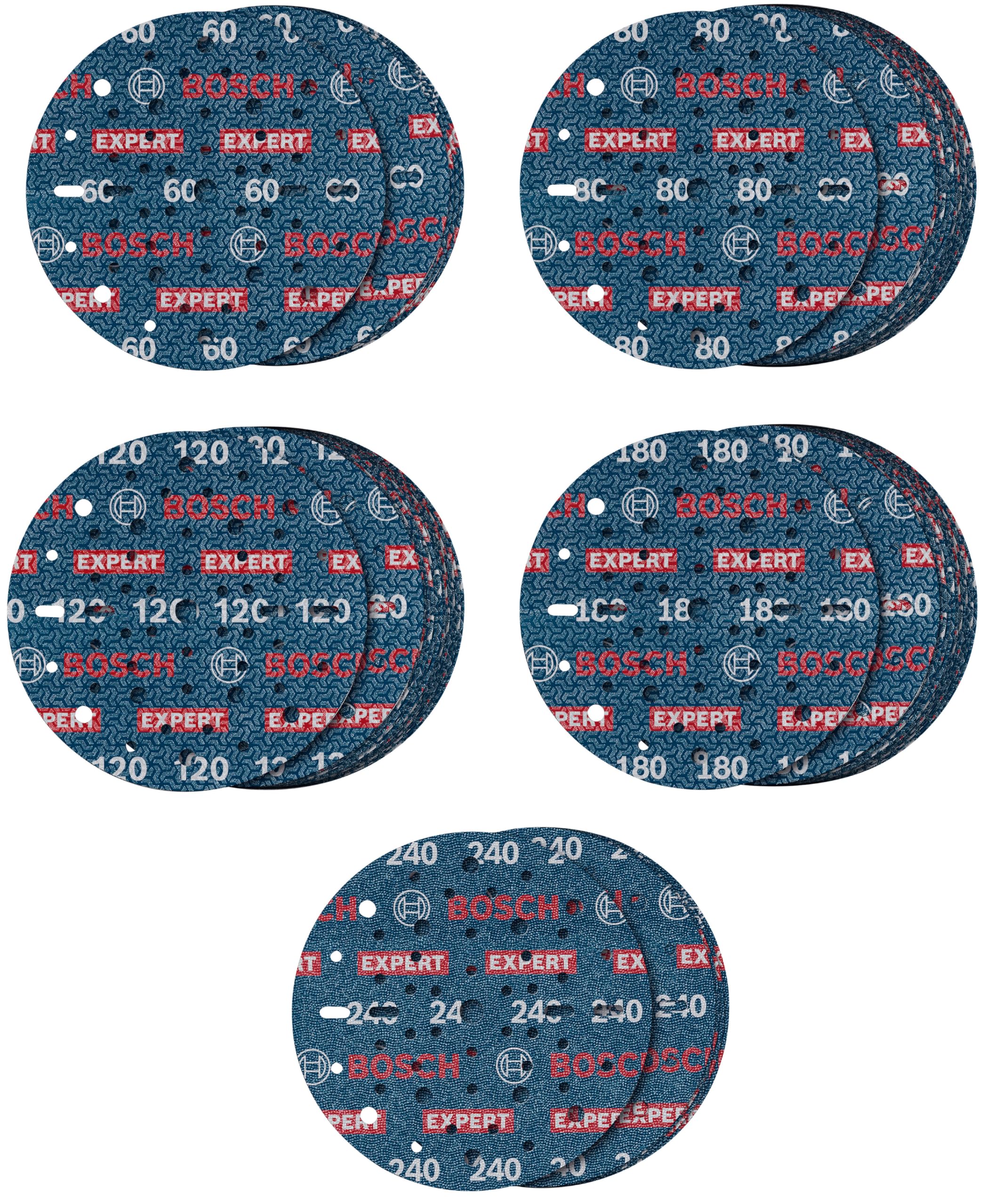 Bosch Expert O780 disque abrasif 150 mm 55 pièces assortiment