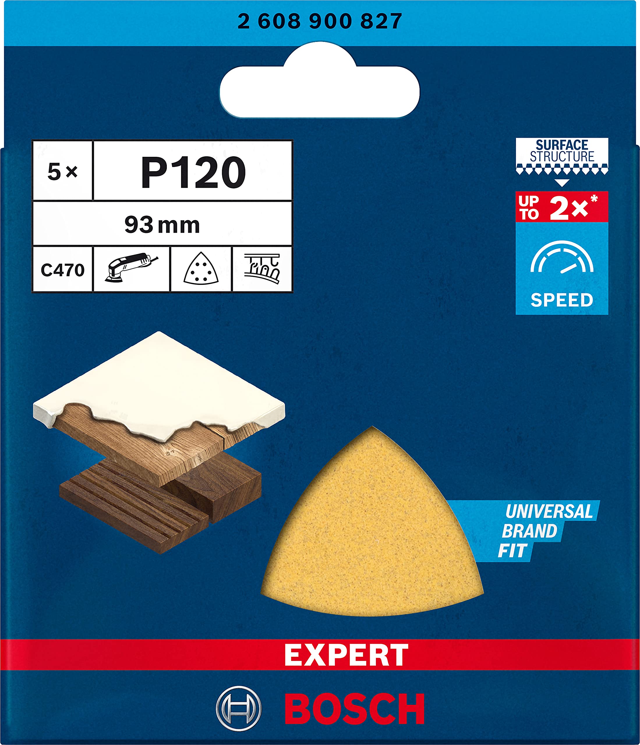 Bosch EXPERT C470 feuille abrasive delta 93 mm G120 x5