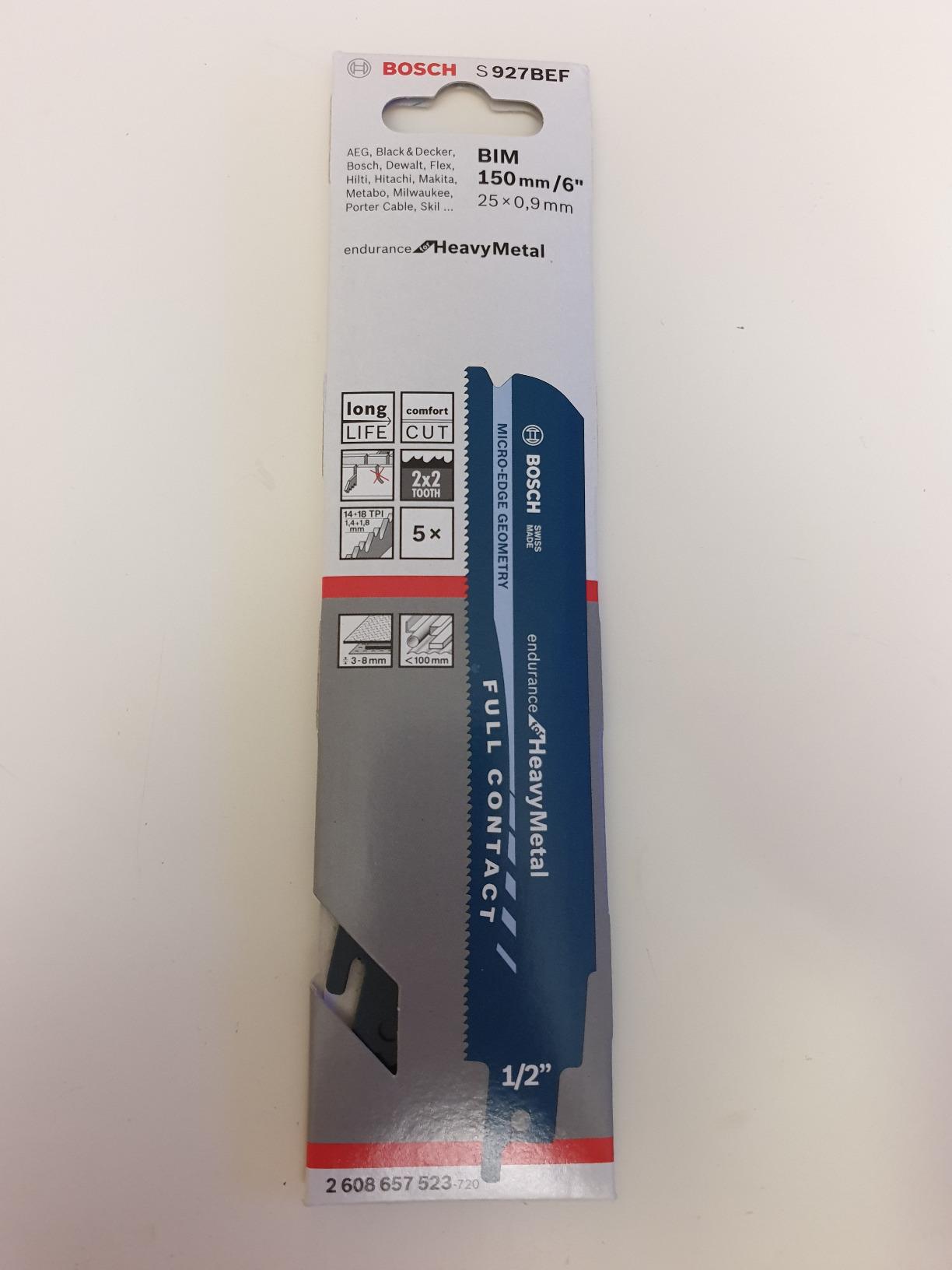 Bosch Lame Scie Sabre S927BEF Métal L150 mm x5