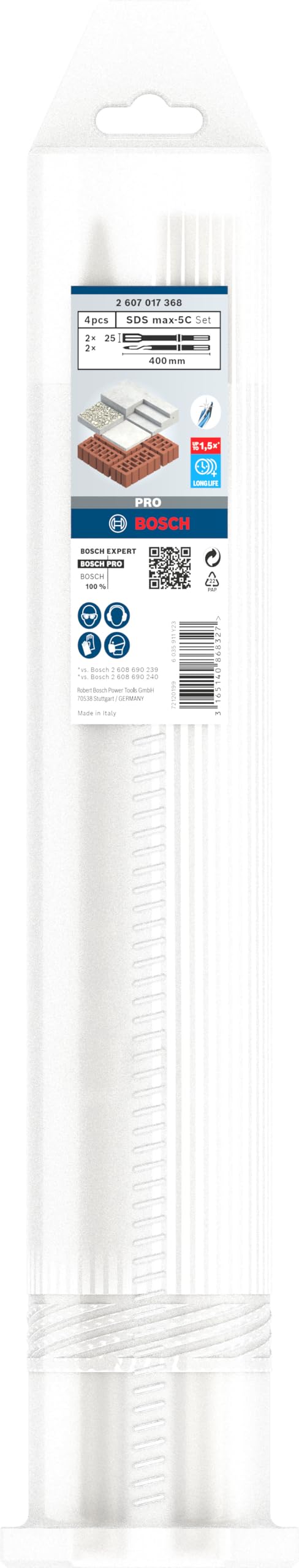 Bosch Burins PRO SDS max-5C coffret 4 pièces béton brique