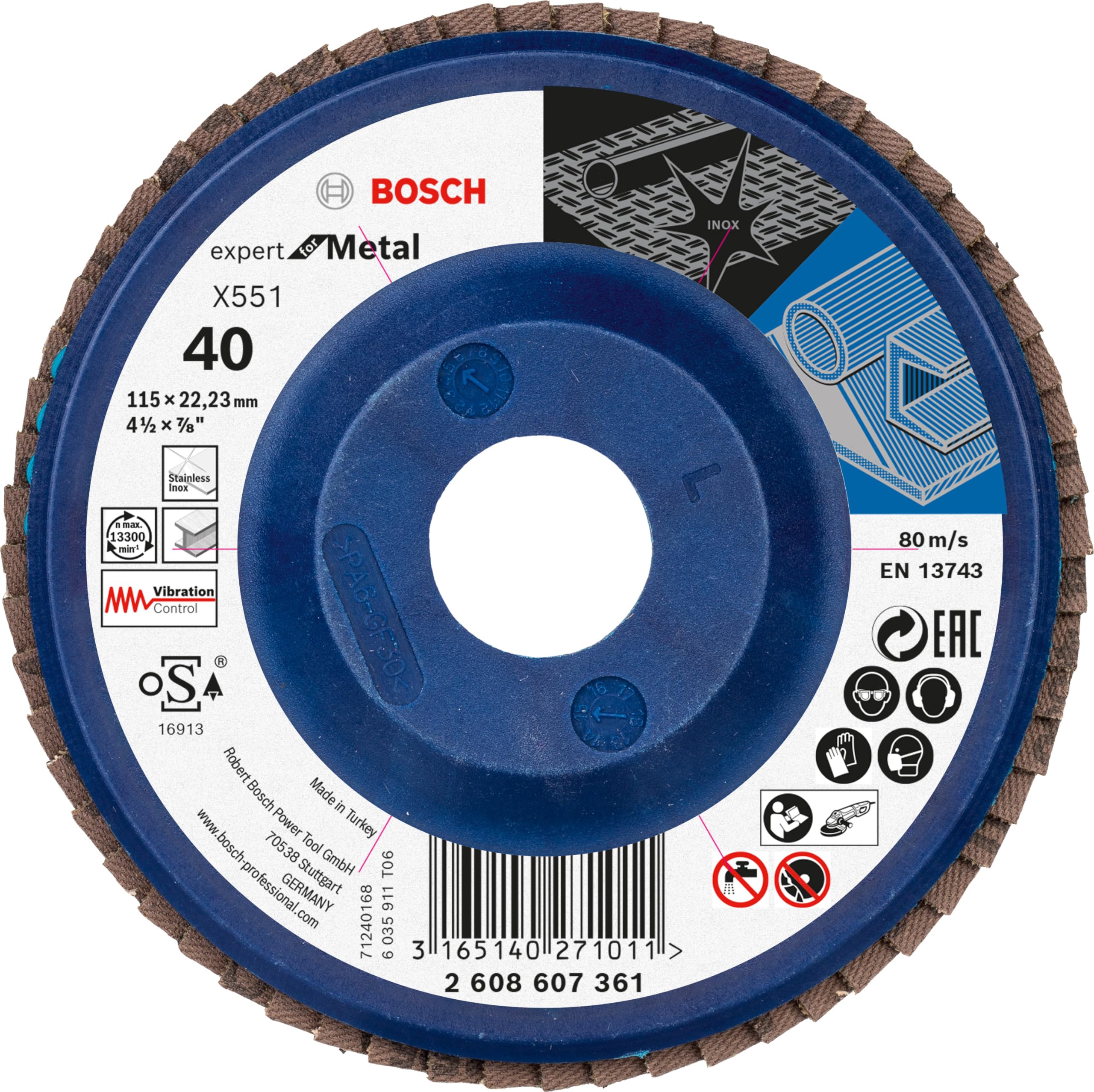 Bosch X551 disques à lamelles 115 mm 40/60/80 x3