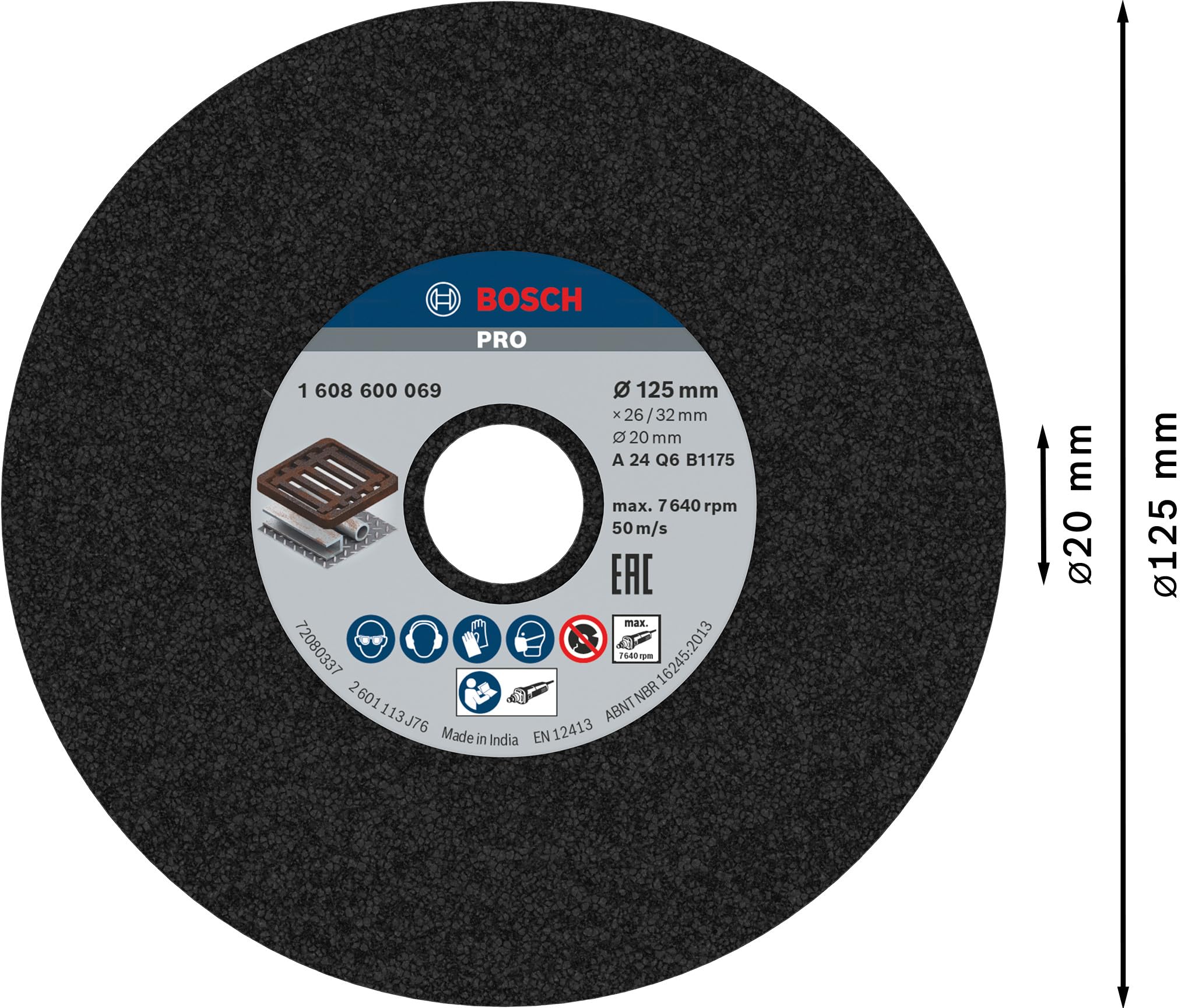 Bosch PRO meule assiette métal 125 mm G24 20 mm
