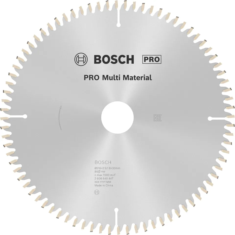 Bosch PRO Multi Material Lame circulaire 216x30 80 dents