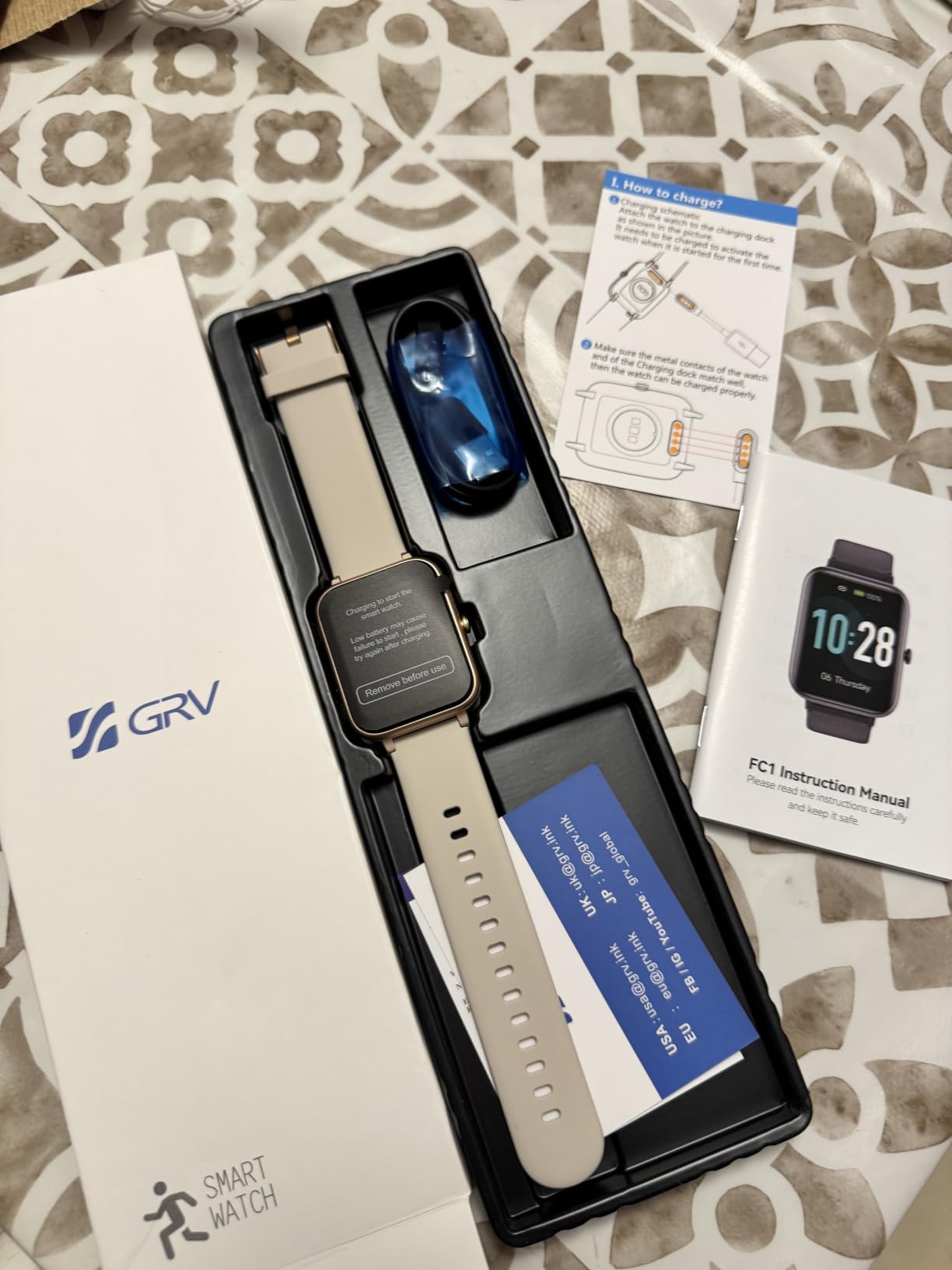 GRV montre connectée sport noire cardio GPS
