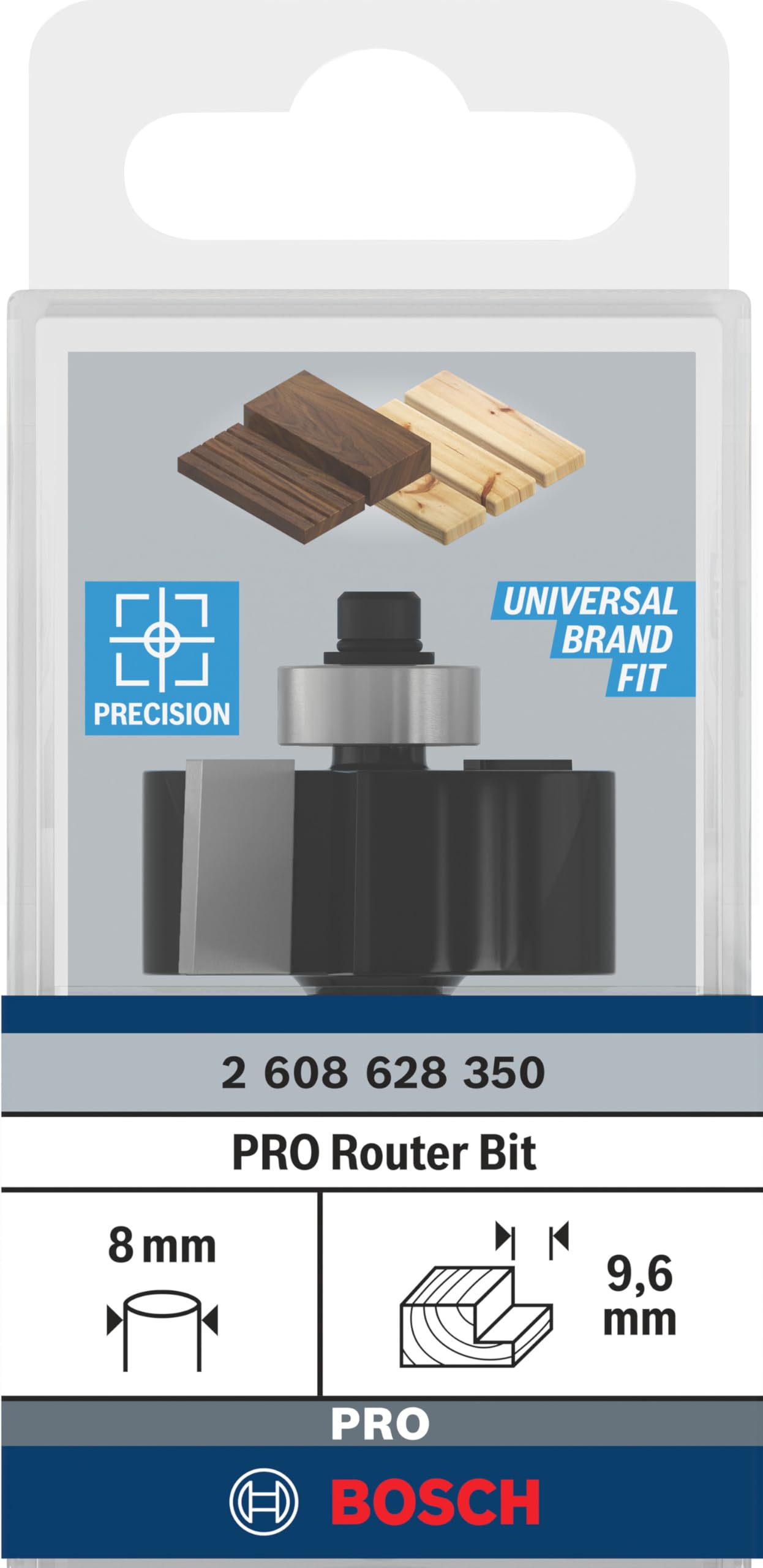 Bosch PRO fraise à feuillurer 8 mm bois dur tendre