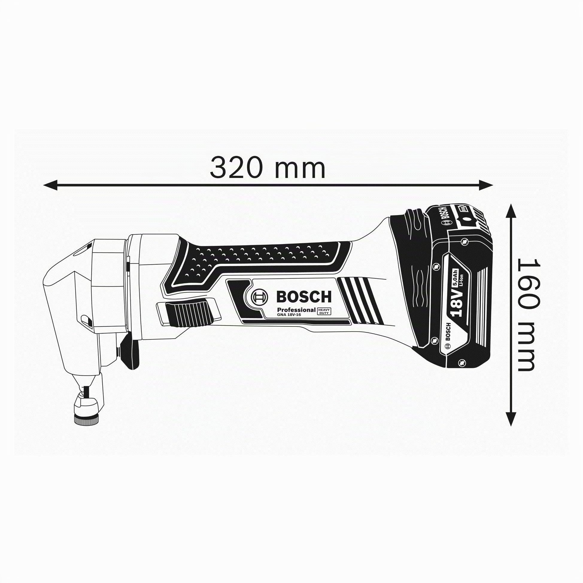 Bosch GNA 18V-16 grignoteuse metal sans fil 18V 1,6 mm