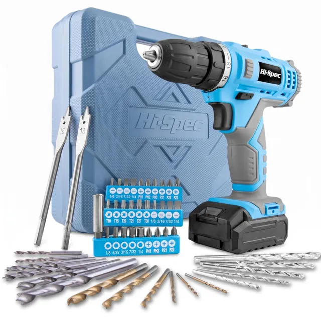 Hi-Spec Drill Drivers perceuse 12V bleue 50 pièces