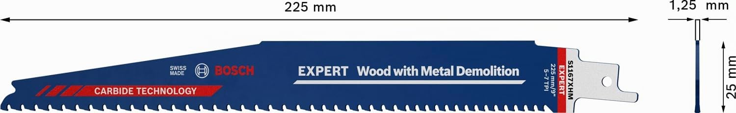 Bosch EXPERT S1167XHM lame sabre 225 mm carbure