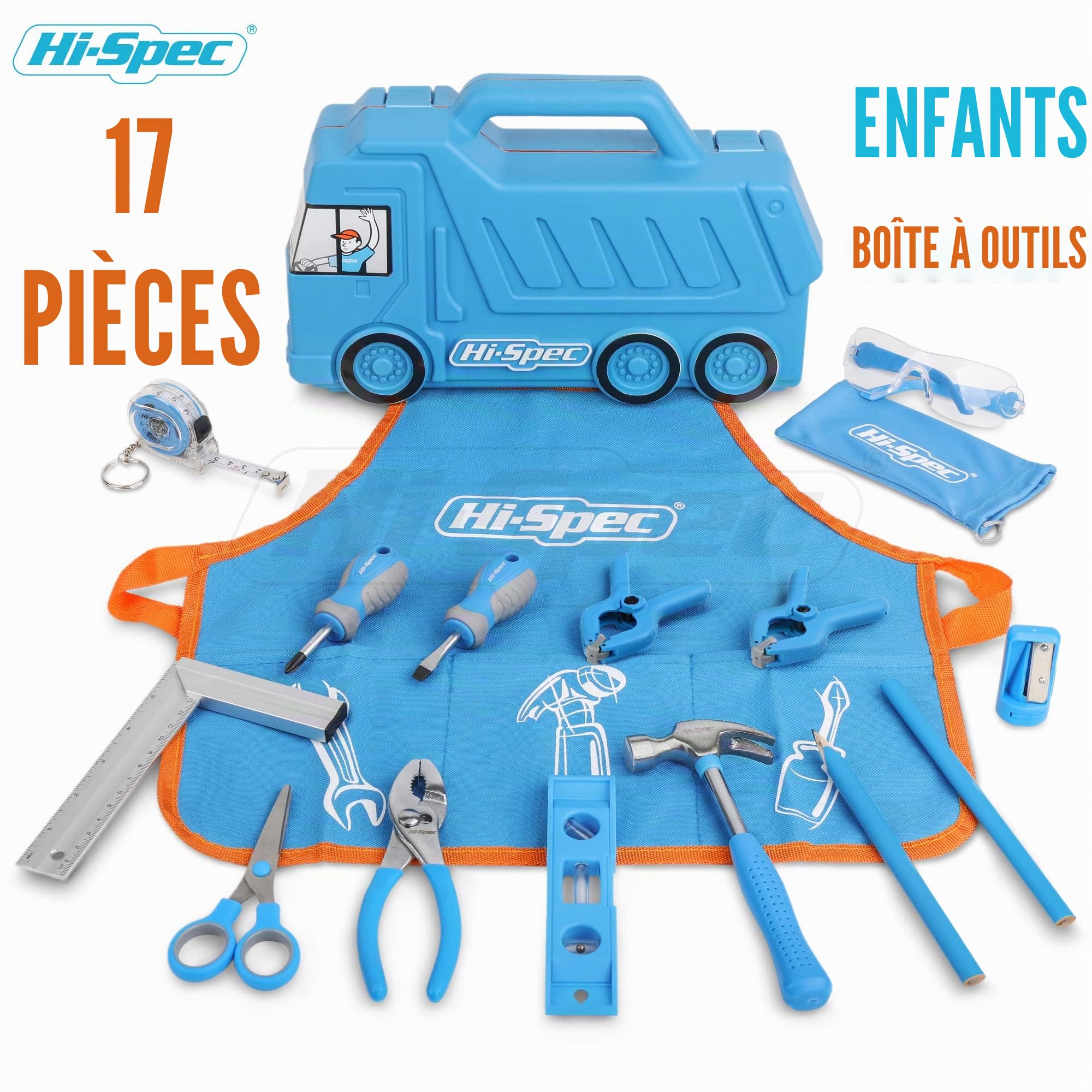 Hi-Spec KIDS Series mallette camion bleue 17 pièces