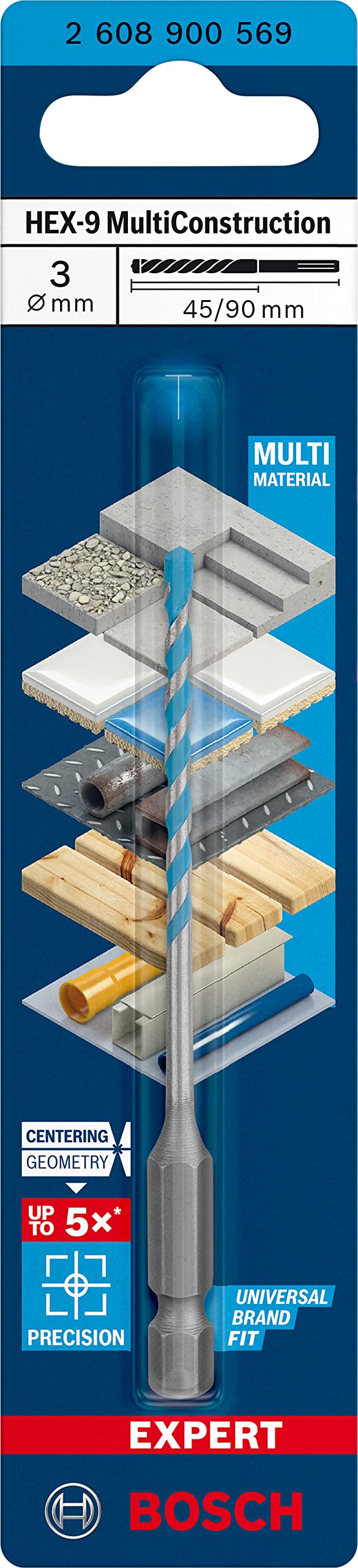 Bosch EXPERT HEX-9 foret multi 3 mm béton carrelage