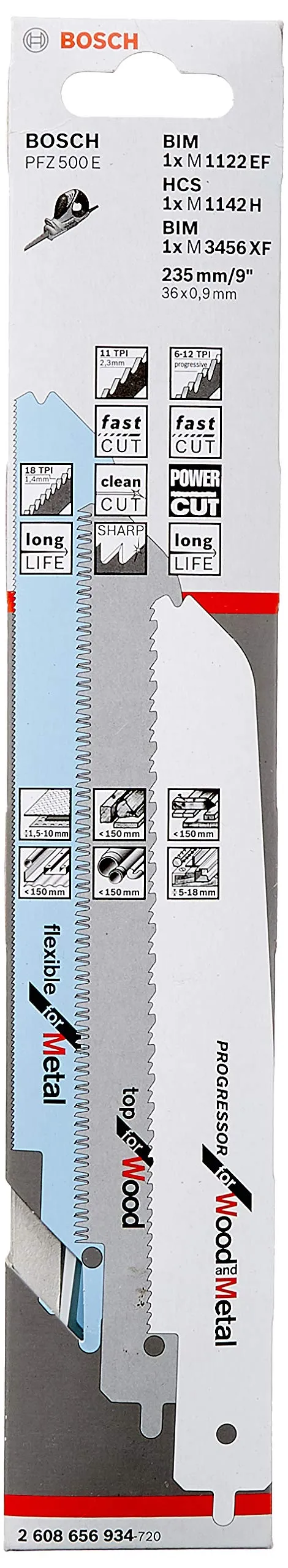 Bosch Lames scie sauteuse 3 pièces bois métal plastique