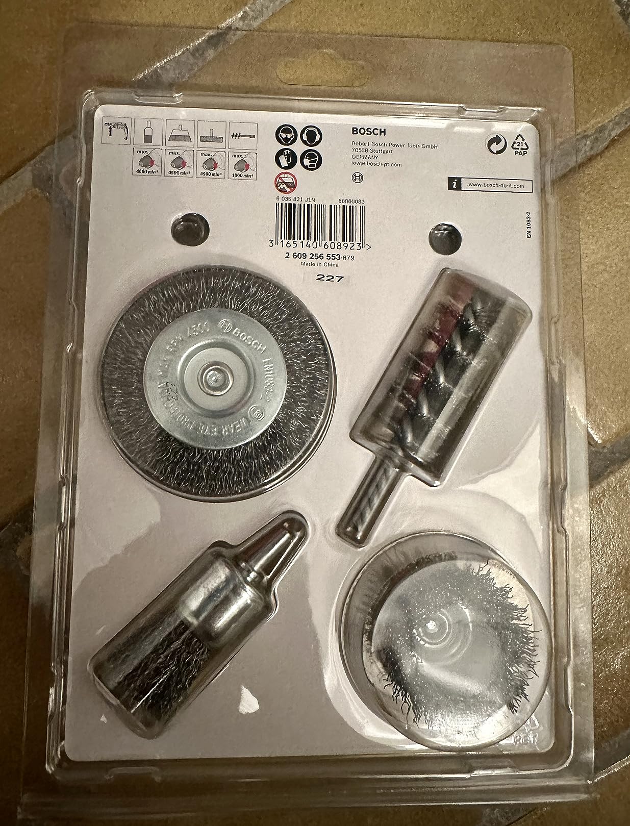 Bosch 2609256553 lot 4 brosses métalliques acier