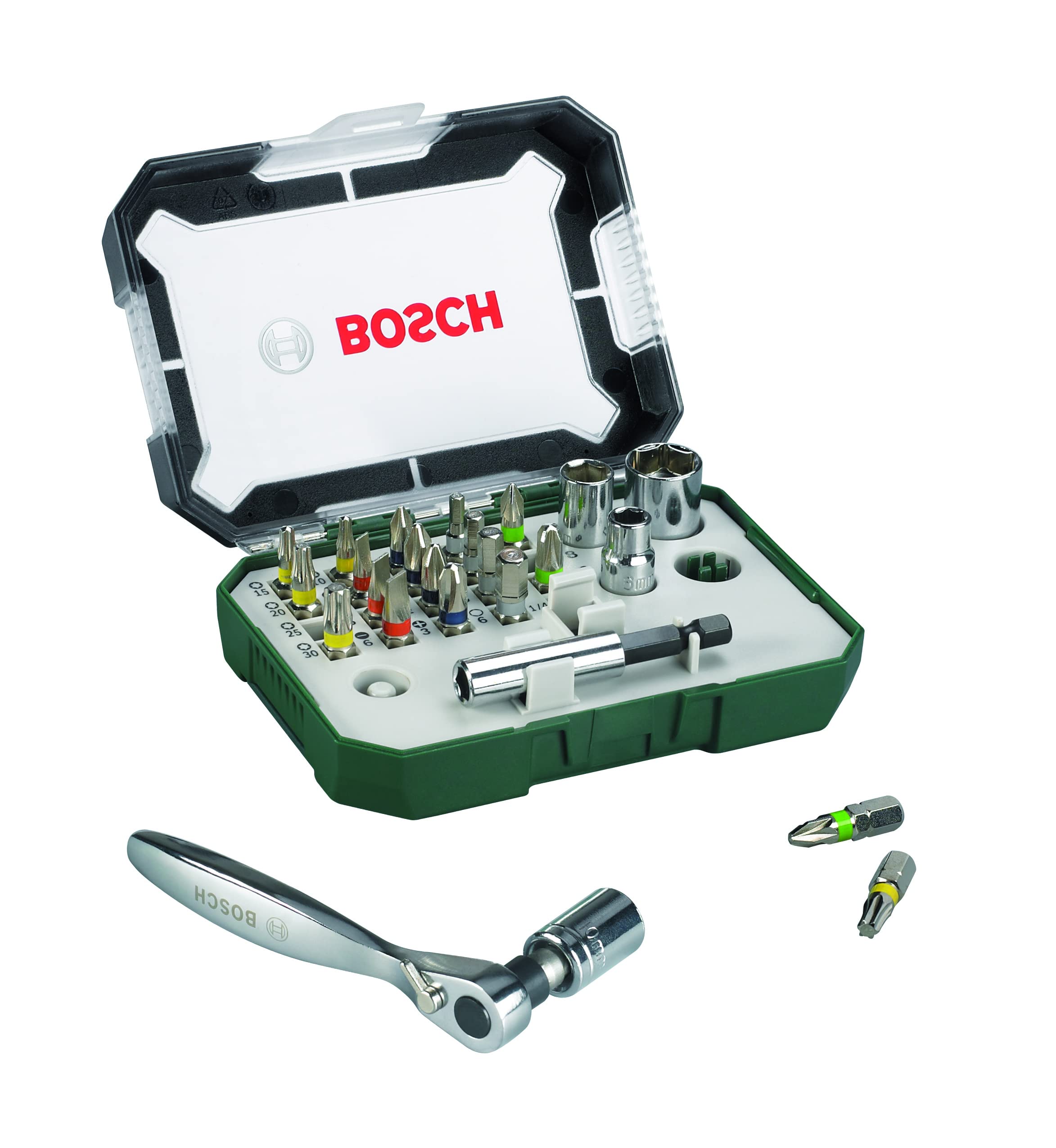 Bosch Jeu 26 embouts tournevis extra dur + cliquet
