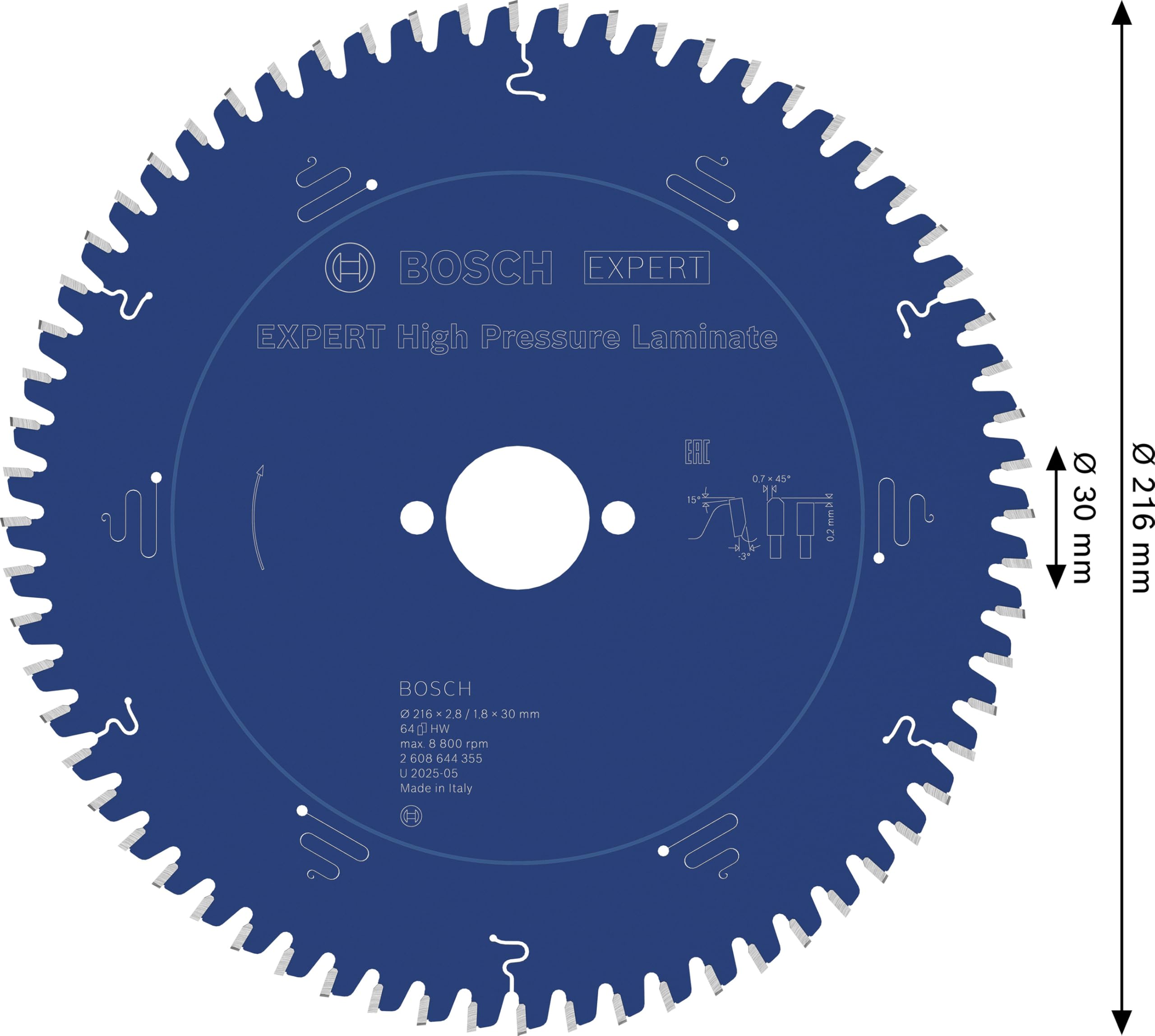 Bosch EXPERT lame scie 216x30 mm 64 dents stratifié