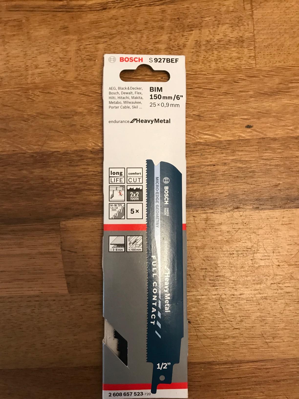 Bosch Lame Scie Sabre S927BEF Métal L150 mm x5
