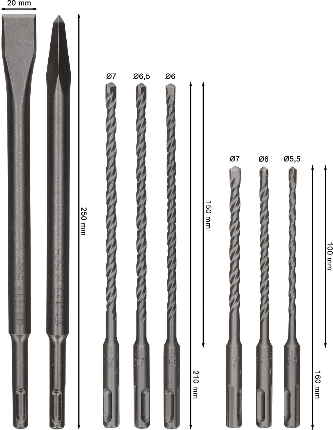 Bosch PRO SDS plus-4C coffret forets burins 8 pièces