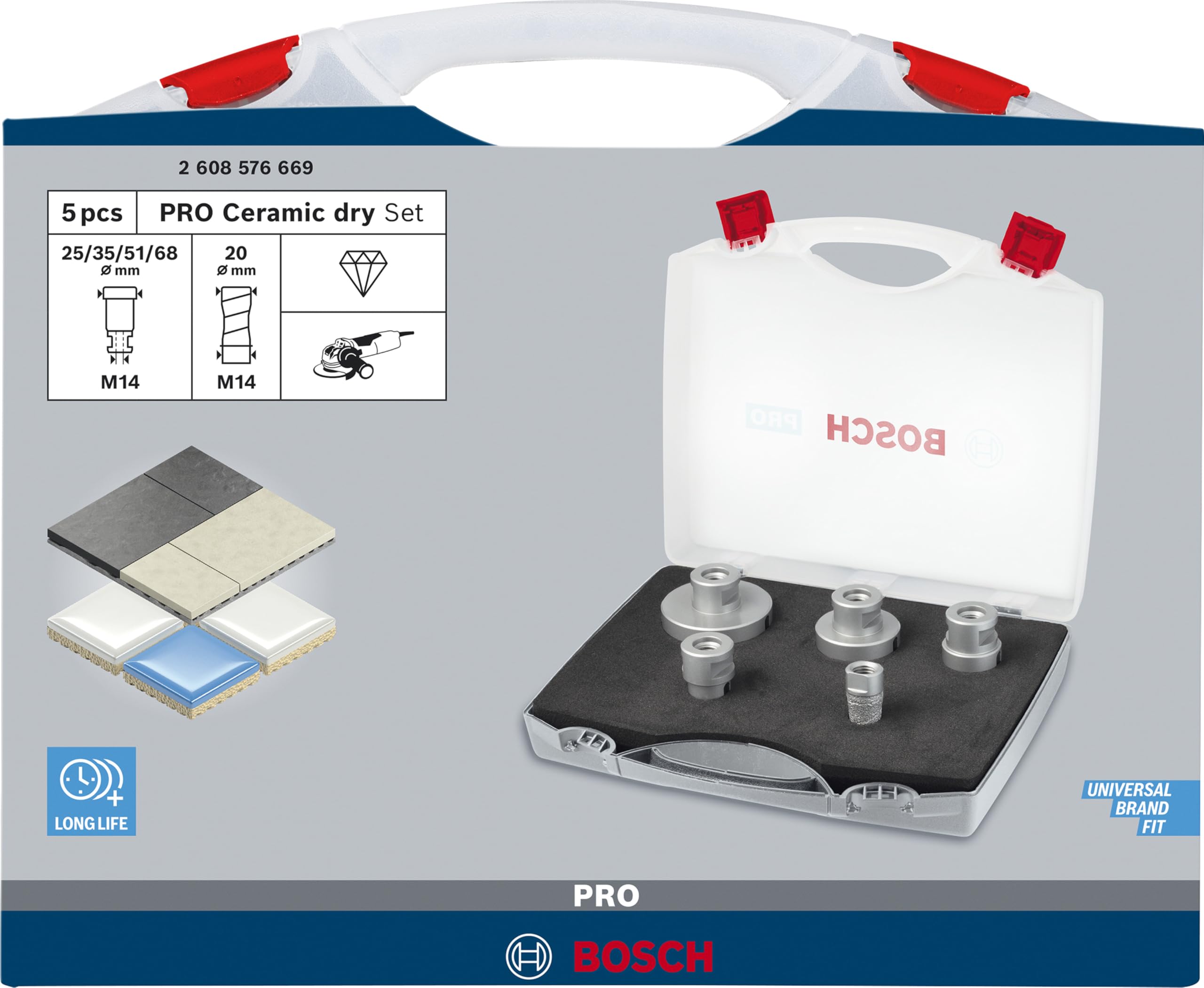 Bosch PRO Ceramic coffret couronnes forage carrelage M14