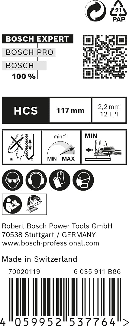 Bosch EXPERT T308B lames scie sauteuse bois lot de 25
