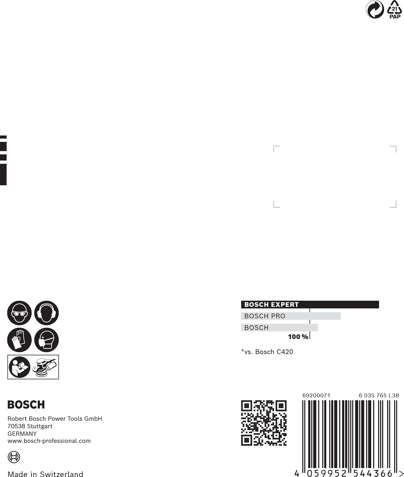 Bosch Expert C470 feuilles abrasives 125 mm grain 240 bois