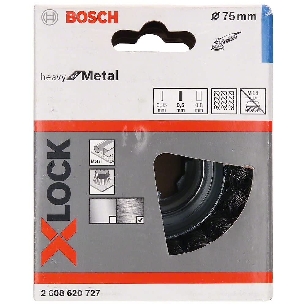 Bosch Pro Brosse Boisseau 75 mm Acier X-Lock Fils Torsadés