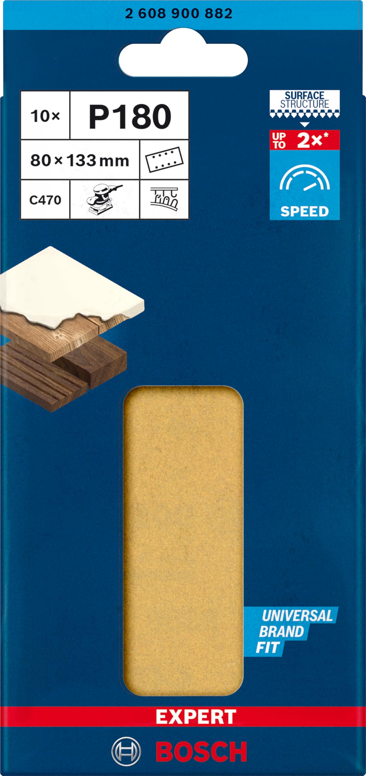 Bosch EXPERT C470 feuilles abrasives G180 10 pcs